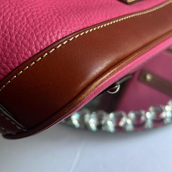 Dooney & Bourke Pink Pebbled Leather Zip Dome Satchel Crossbody bag - Picture 13 of 14
